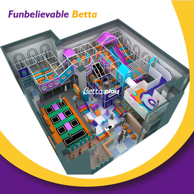 Bettaplay High Quality Kids Space Theme Indoor Playground with Big Slides for Commercial Use 