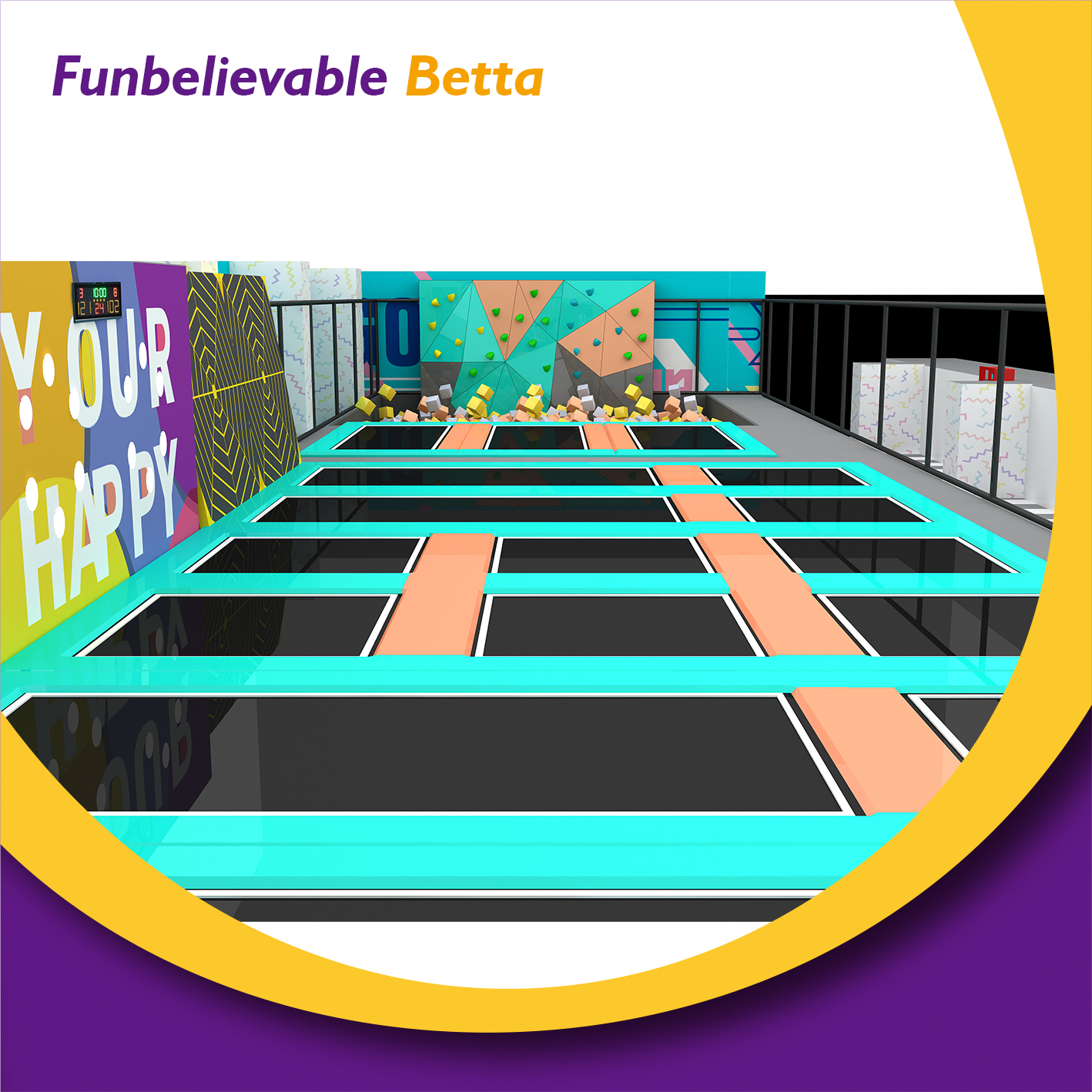 Bettaplay Customize Kids Jumping Park Indoor Trampoline Park with Soft Play Kids Area Factory