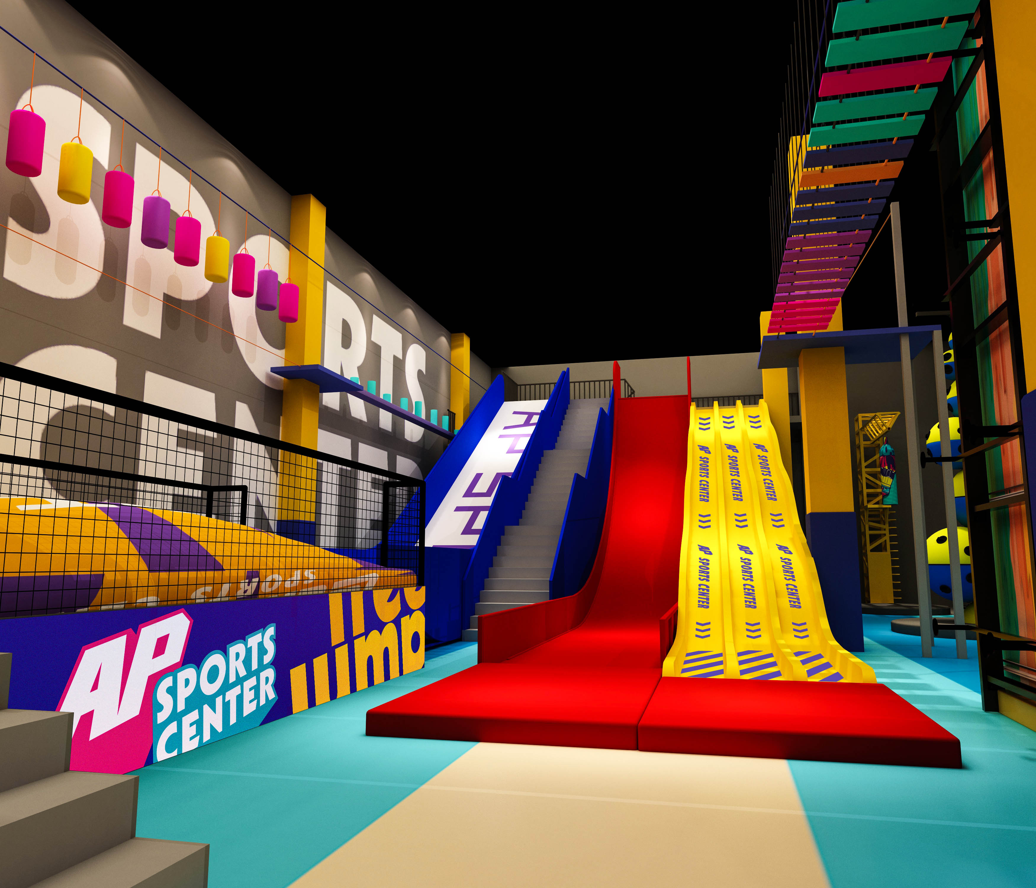 Interior amusement park design illustration Interior amusement park design illustration