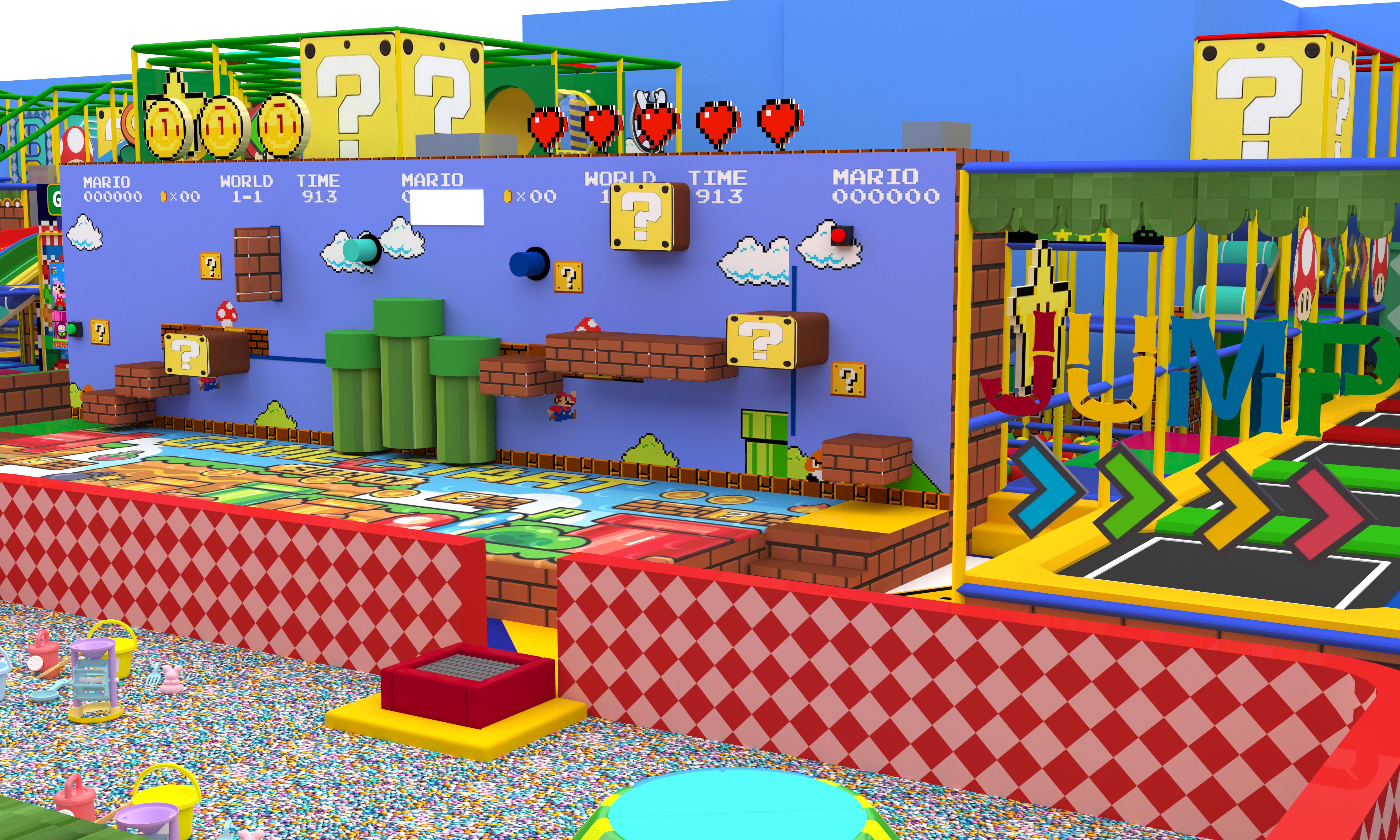 Interior amusement park design illustration Interior amusement park design illustration