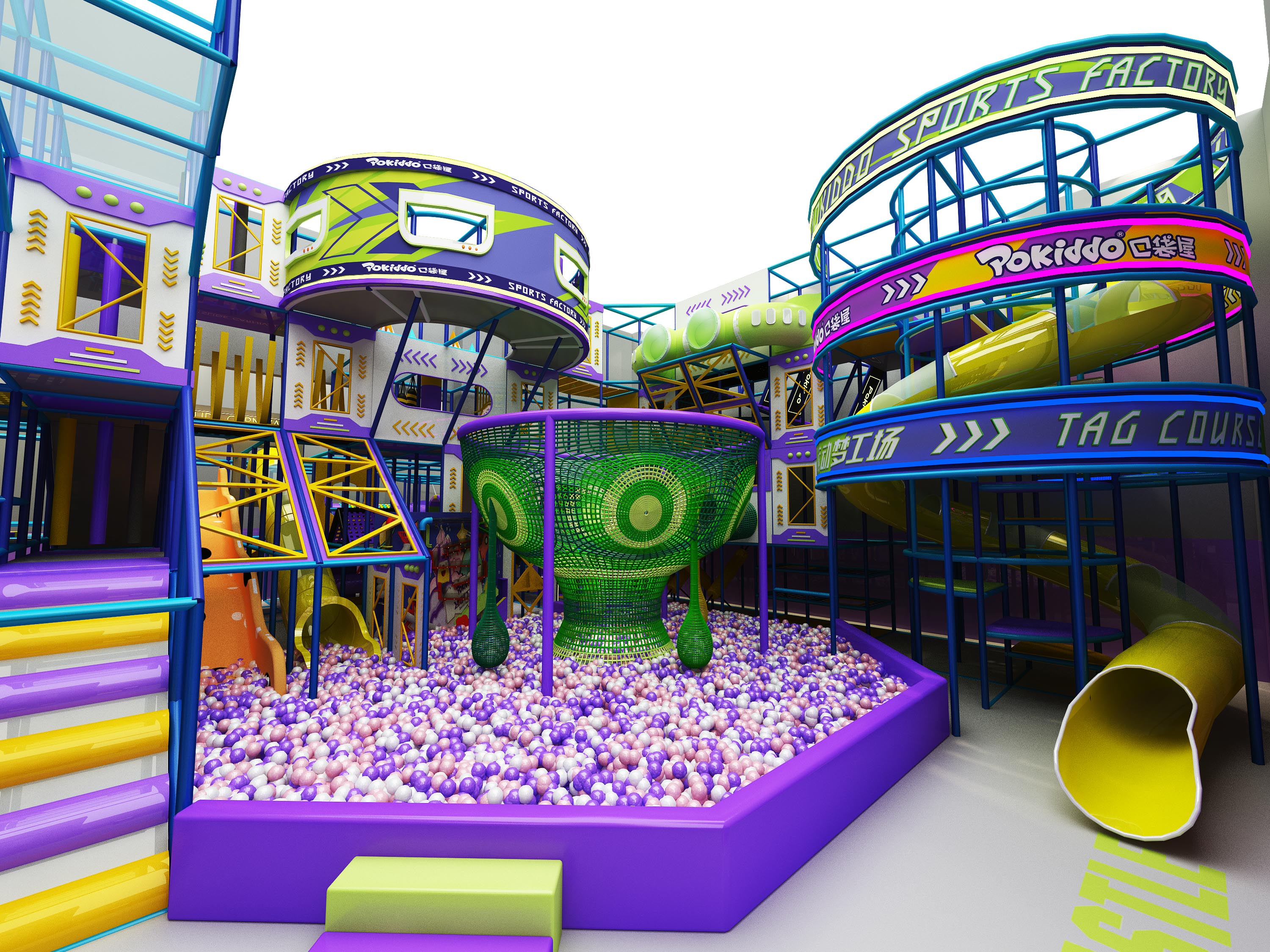 Interior amusement park design illustration Interior amusement park design illustration