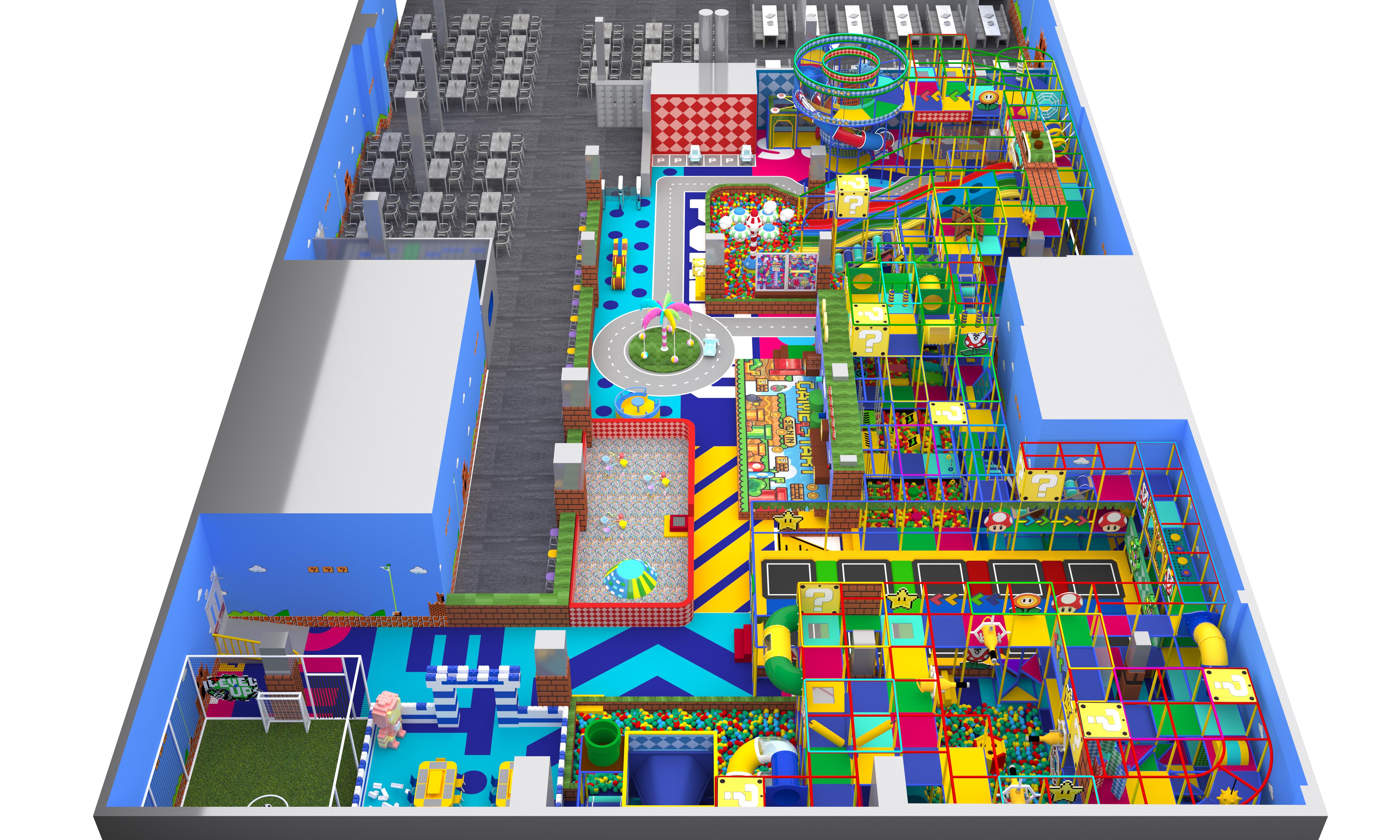 Interior amusement park design illustration Interior amusement park design illustration