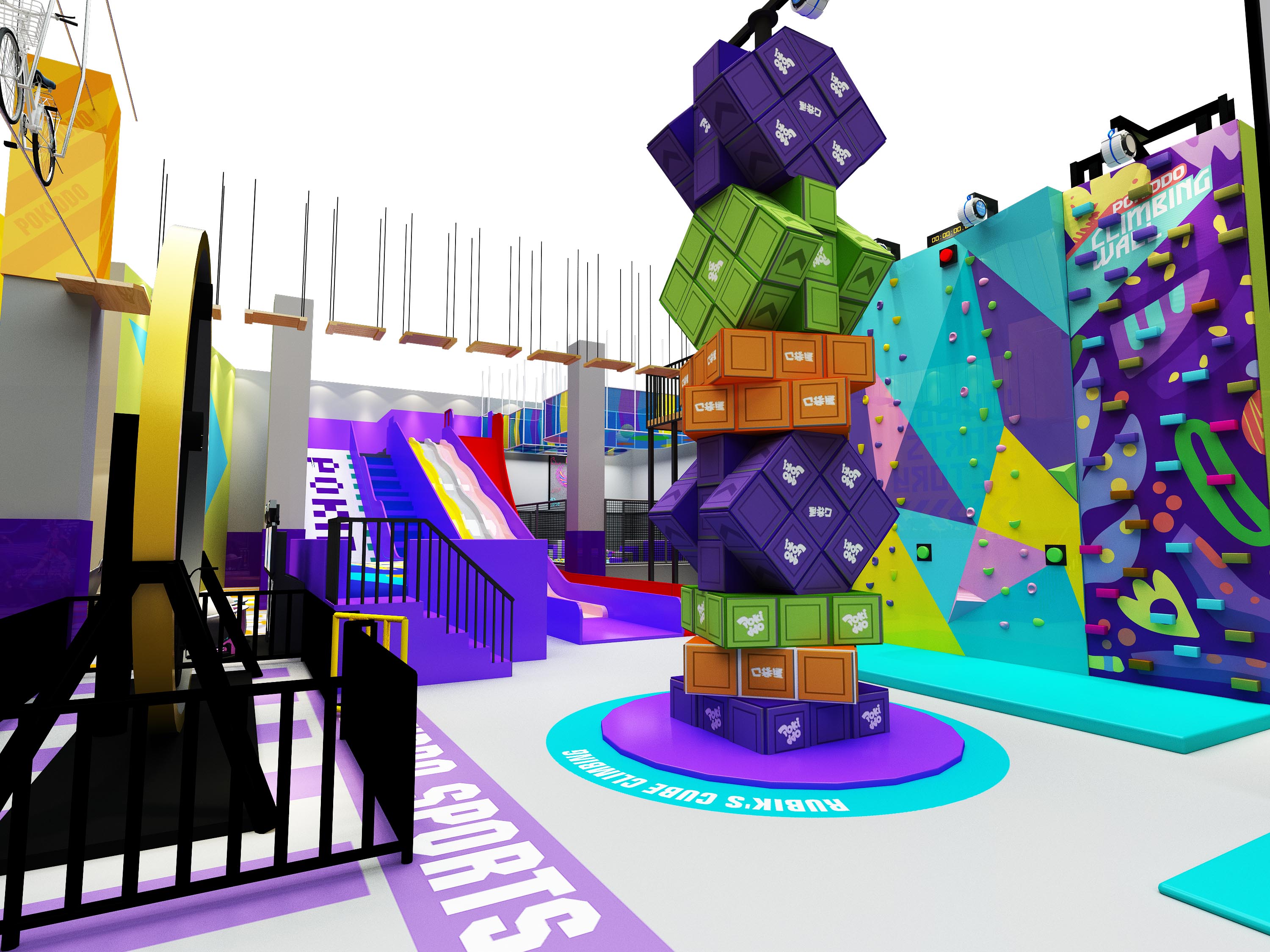 Interior amusement park design illustration Interior amusement park design illustration