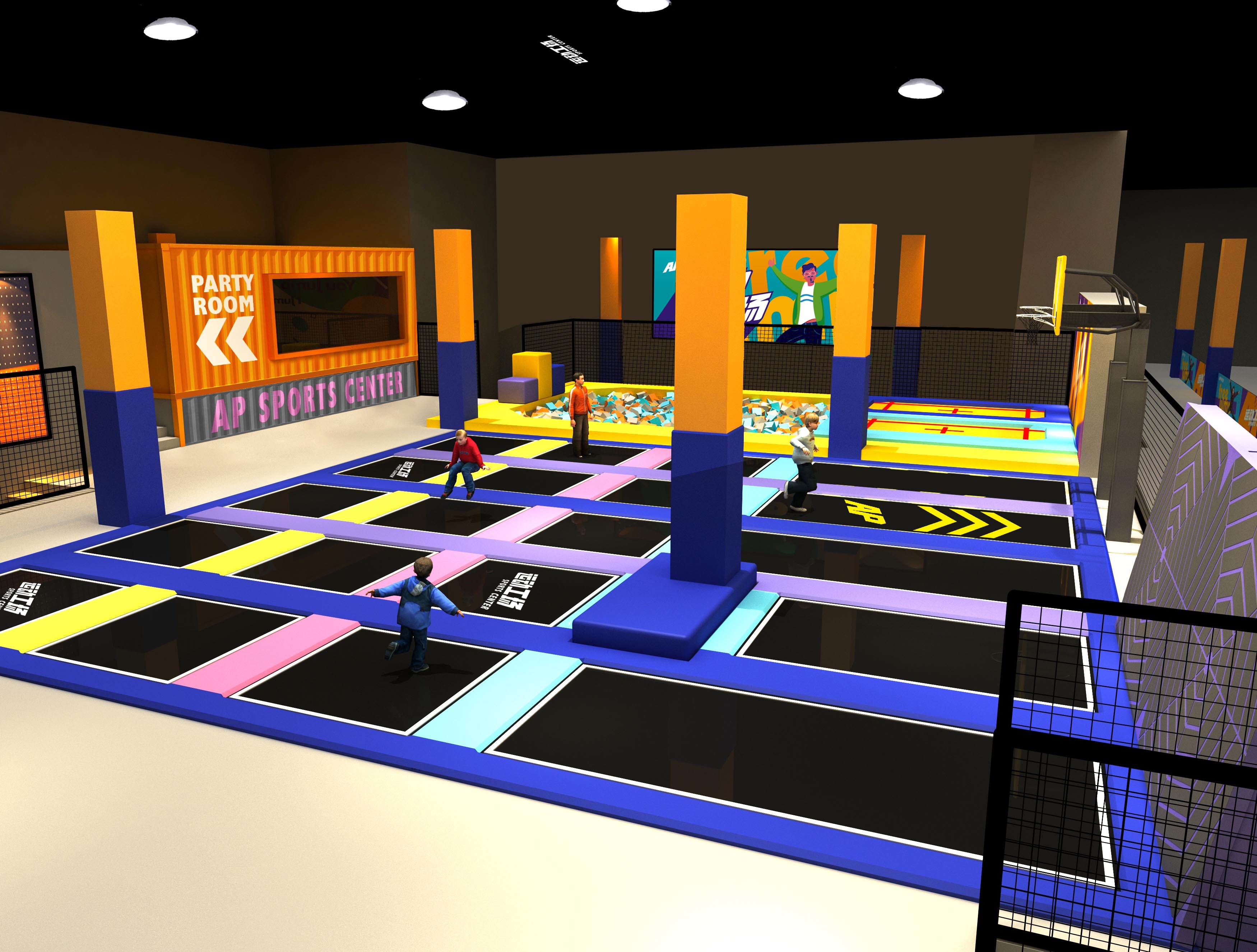 Interior amusement park design illustration Interior amusement park design illustration