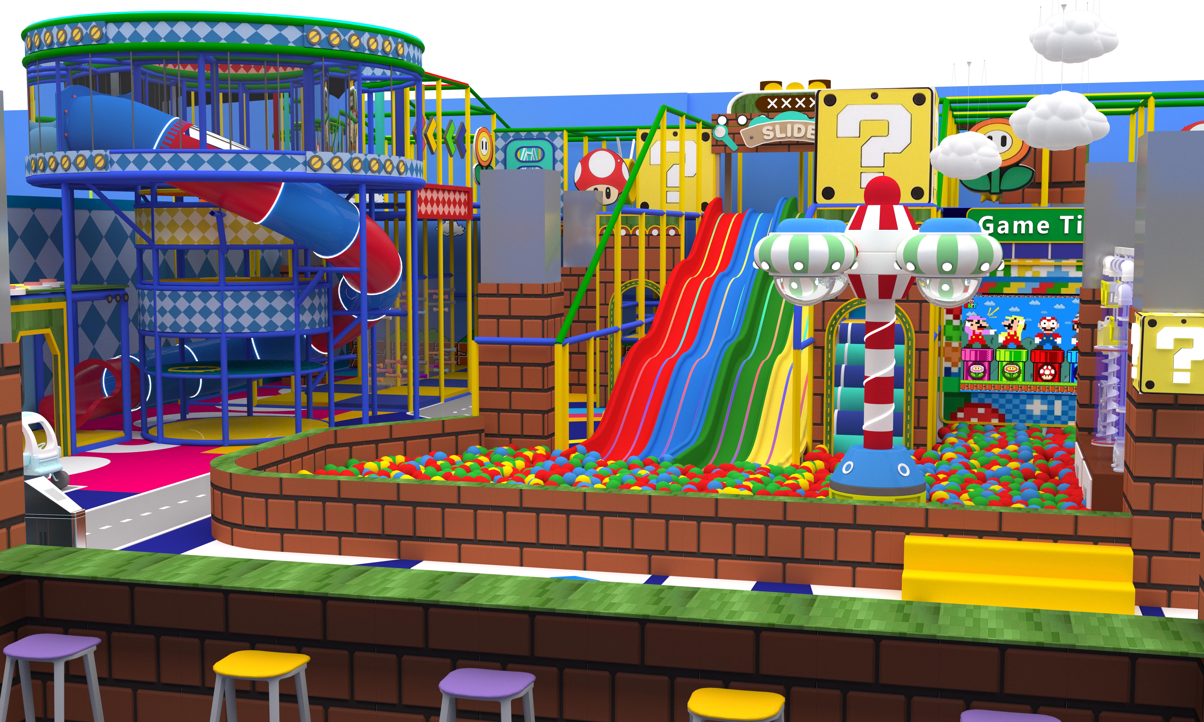 Interior amusement park design illustration Interior amusement park design illustration