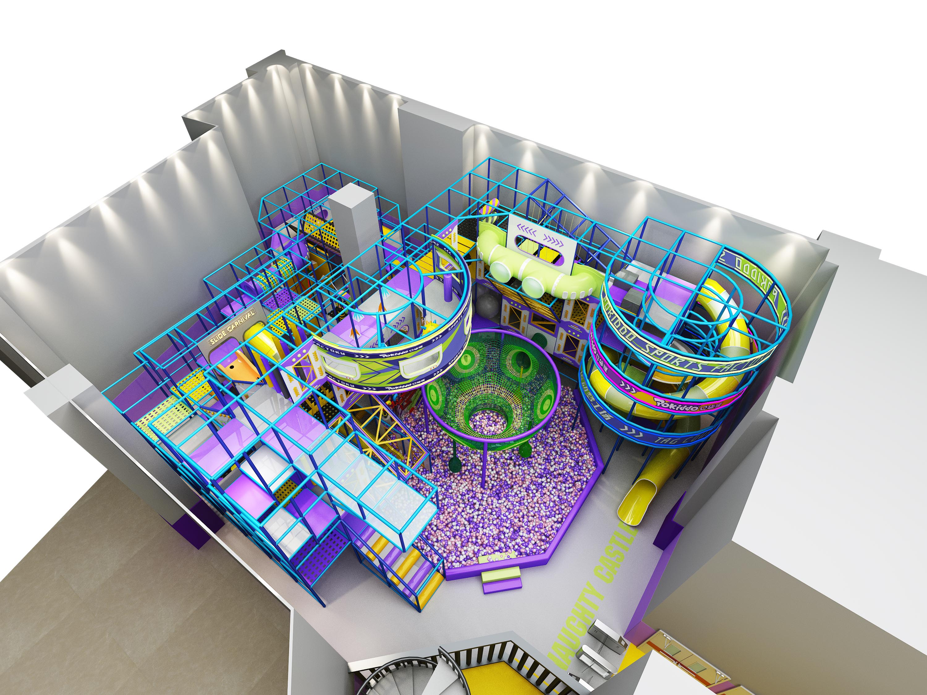 Interior amusement park design illustration Interior amusement park design illustration