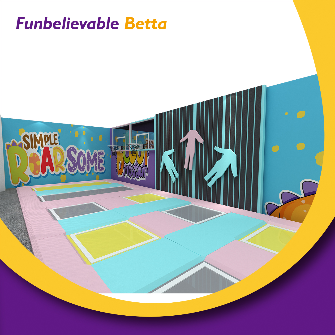 Bettaplay Trampoline Kids Area with climbing wall Indoor Playground Play Area Ball Pit Supplier