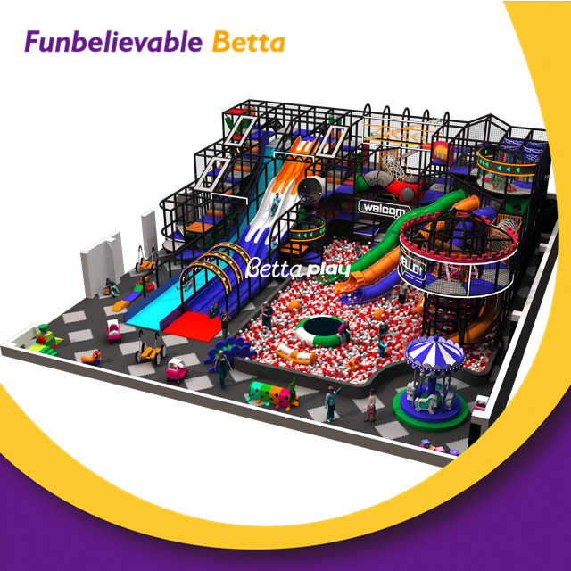 Bettaplay High Quality Kids Space Theme Indoor Playground with Big Slides for Commercial Use 