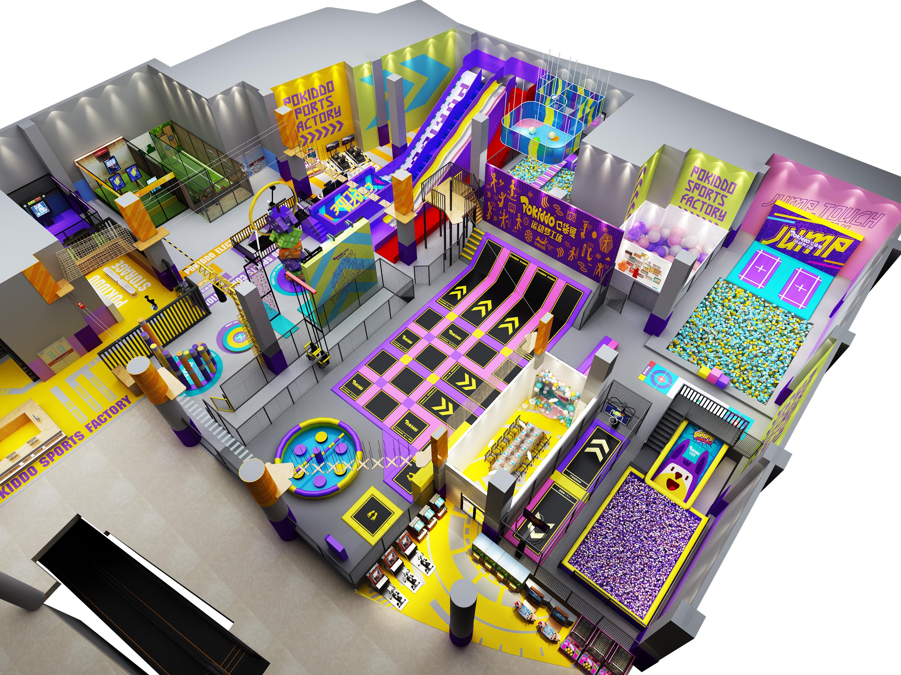 Interior amusement park design illustration Interior amusement park design illustration