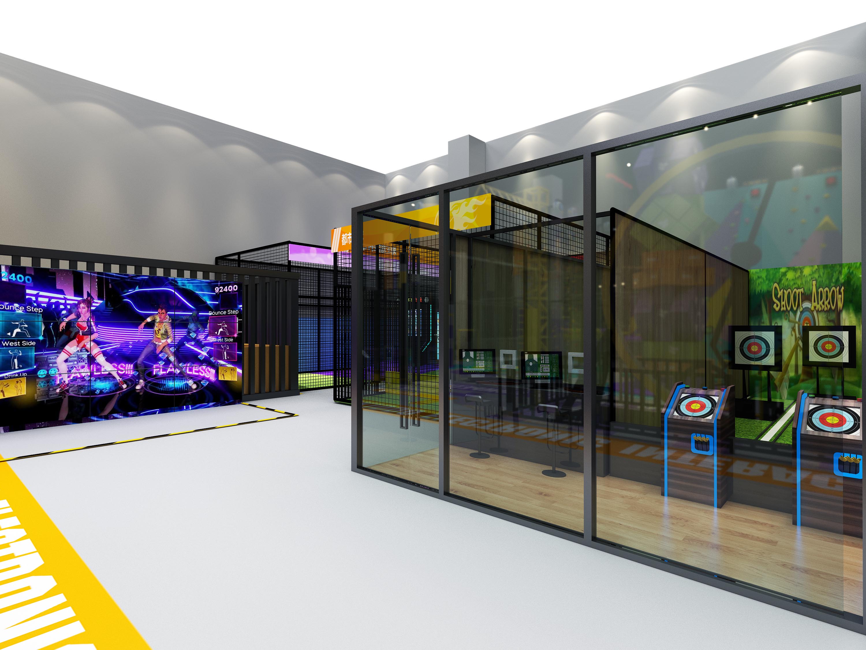 Interior amusement park design illustration Interior amusement park design illustration