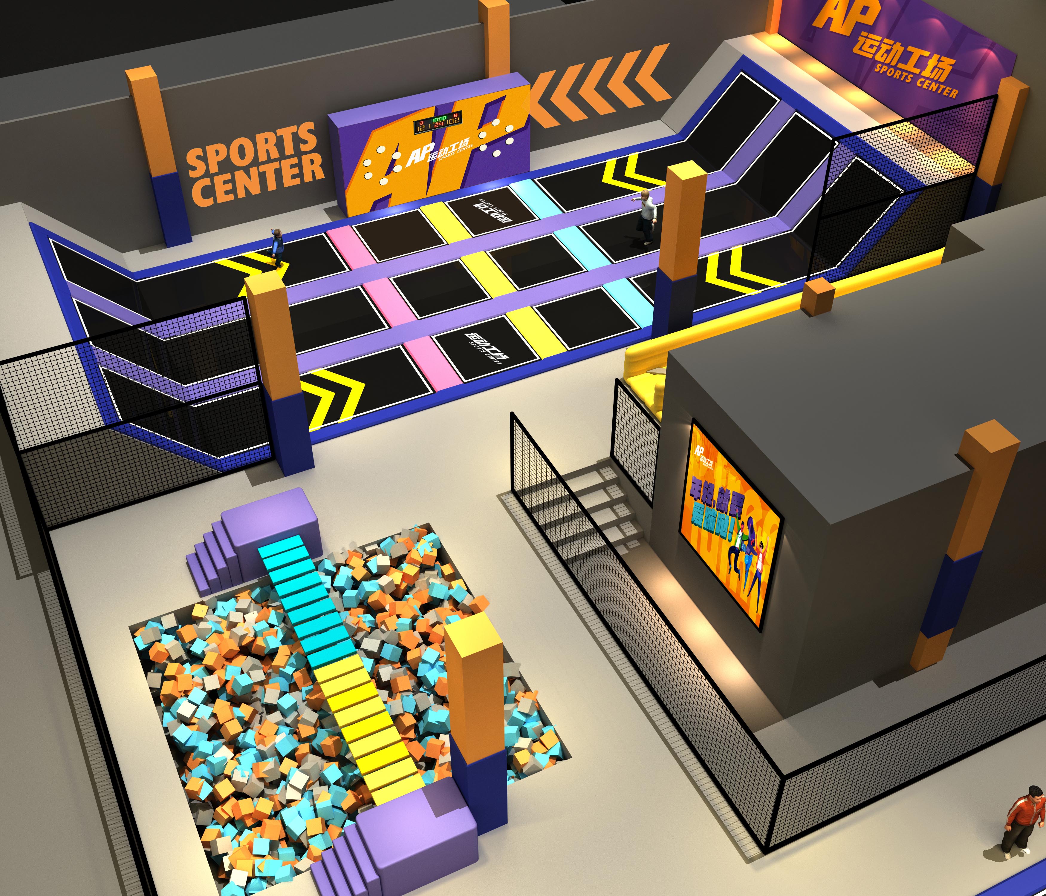 Interior amusement park design illustration Interior amusement park design illustration