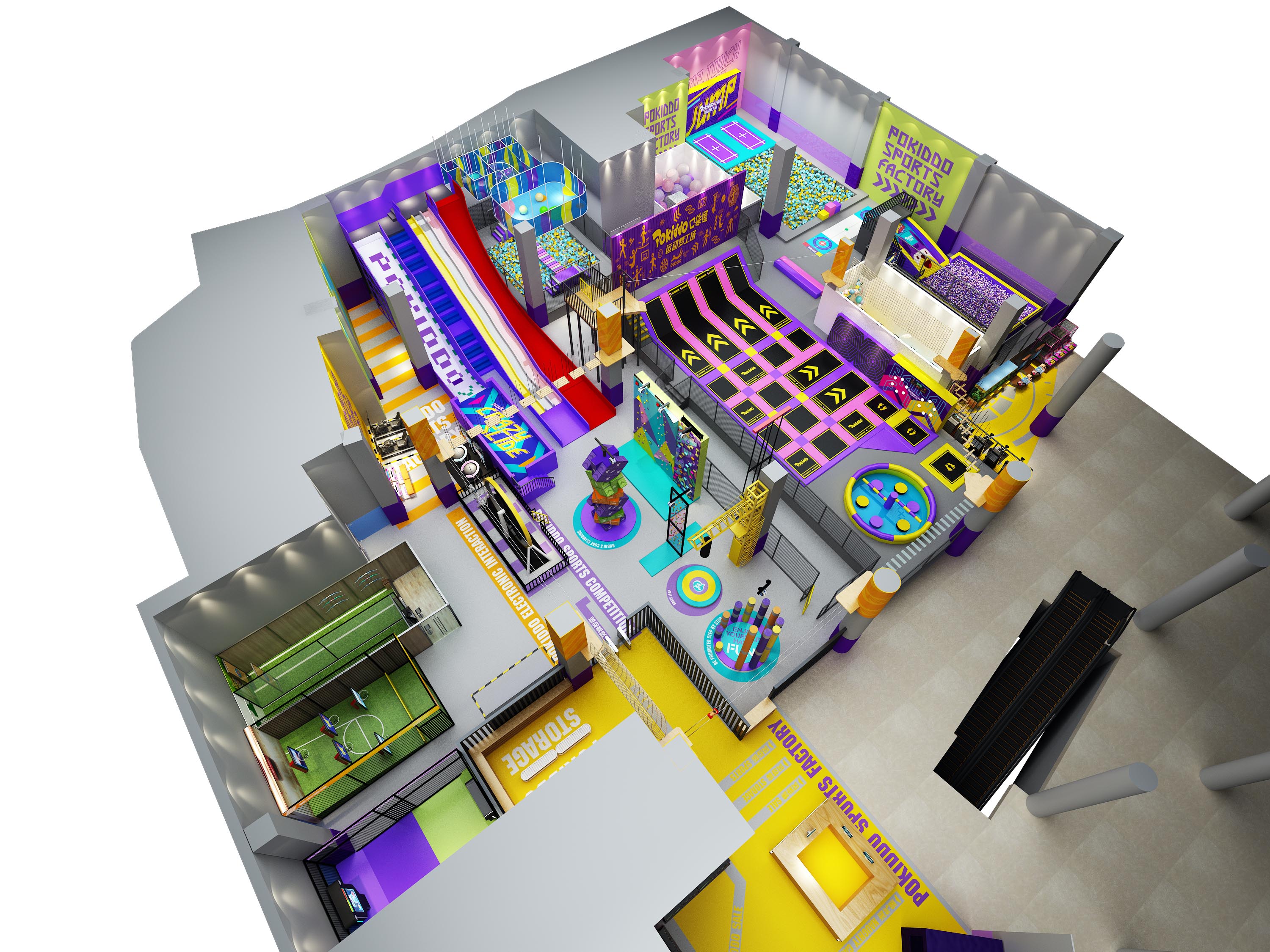 Interior amusement park design illustration Interior amusement park design illustration