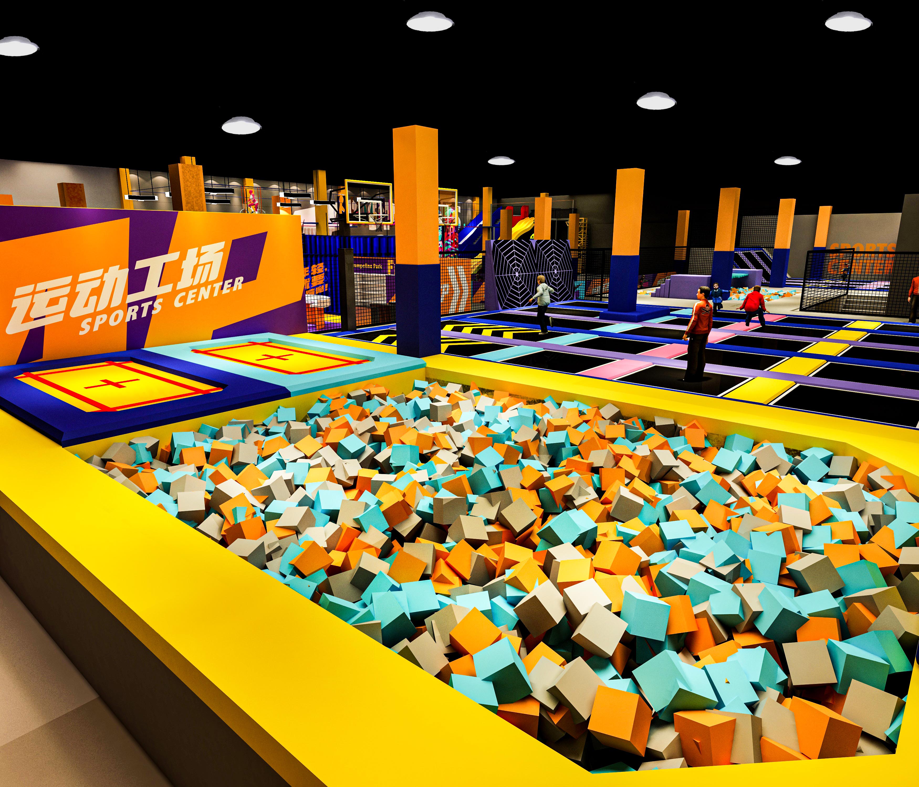 Interior amusement park design illustration Interior amusement park design illustration