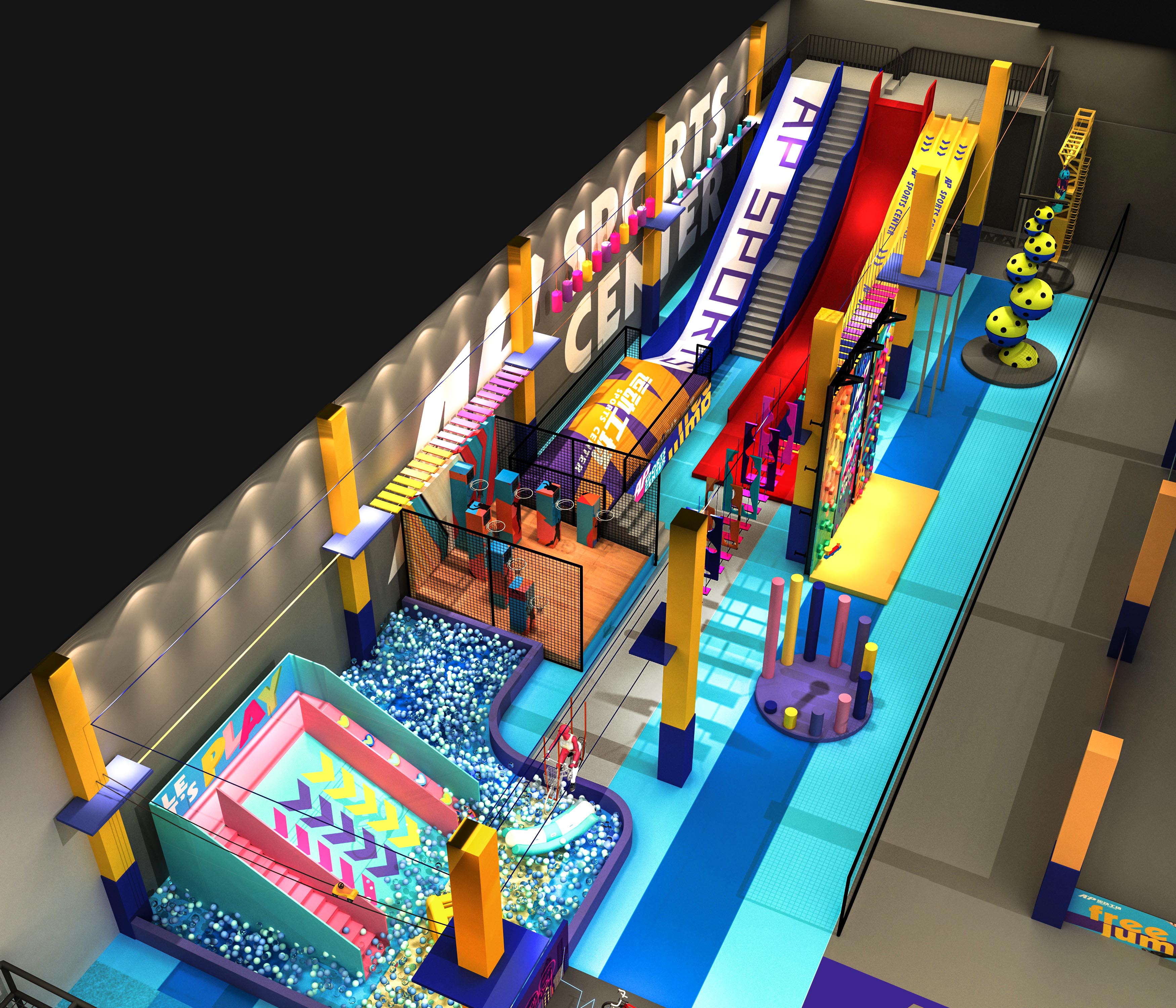 Interior amusement park design illustration Interior amusement park design illustration
