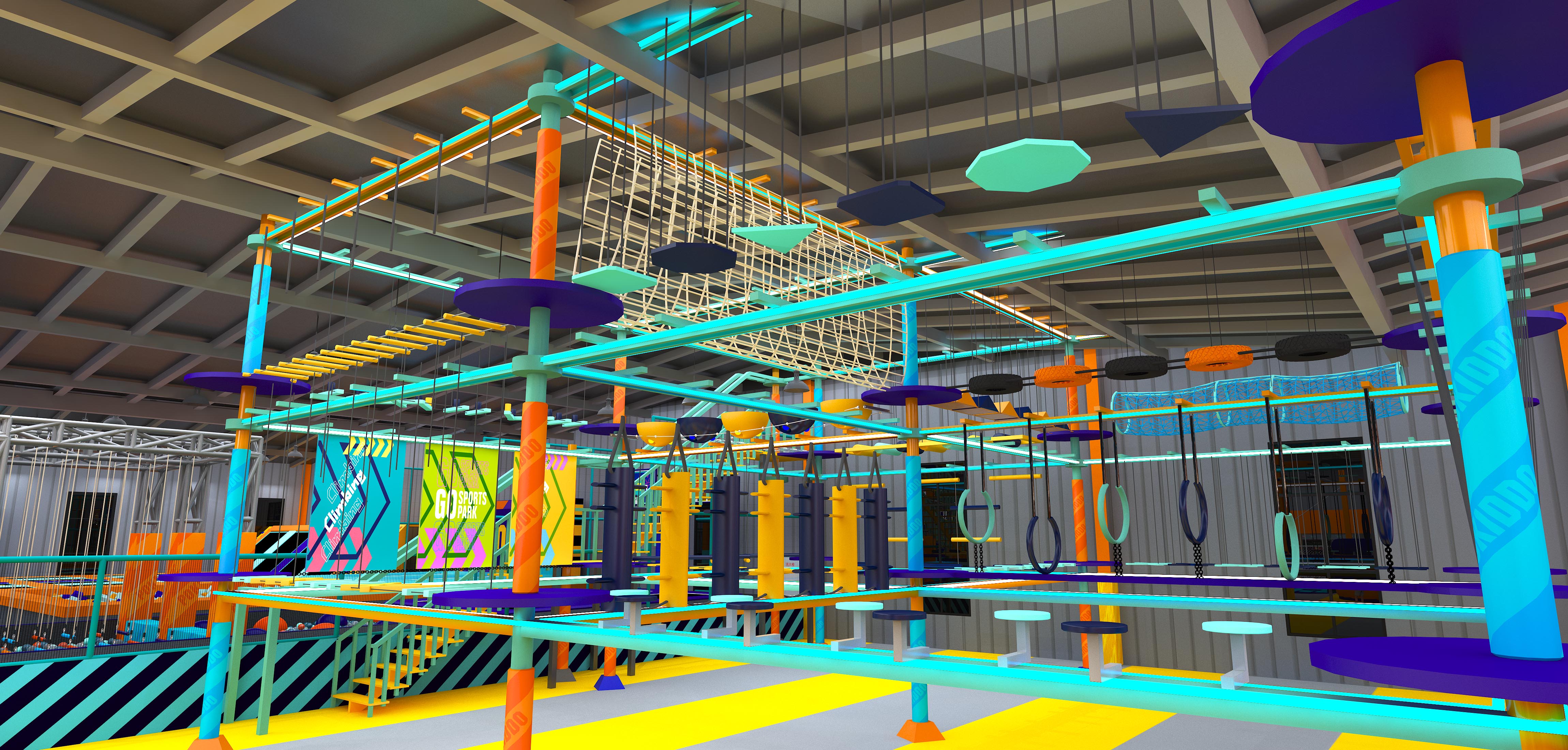 Interior amusement park design illustration