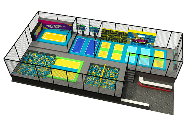Bettaplay 250SQM Customized Color Safe Indoor Trampoline Park Equipment Playground Kids Zone