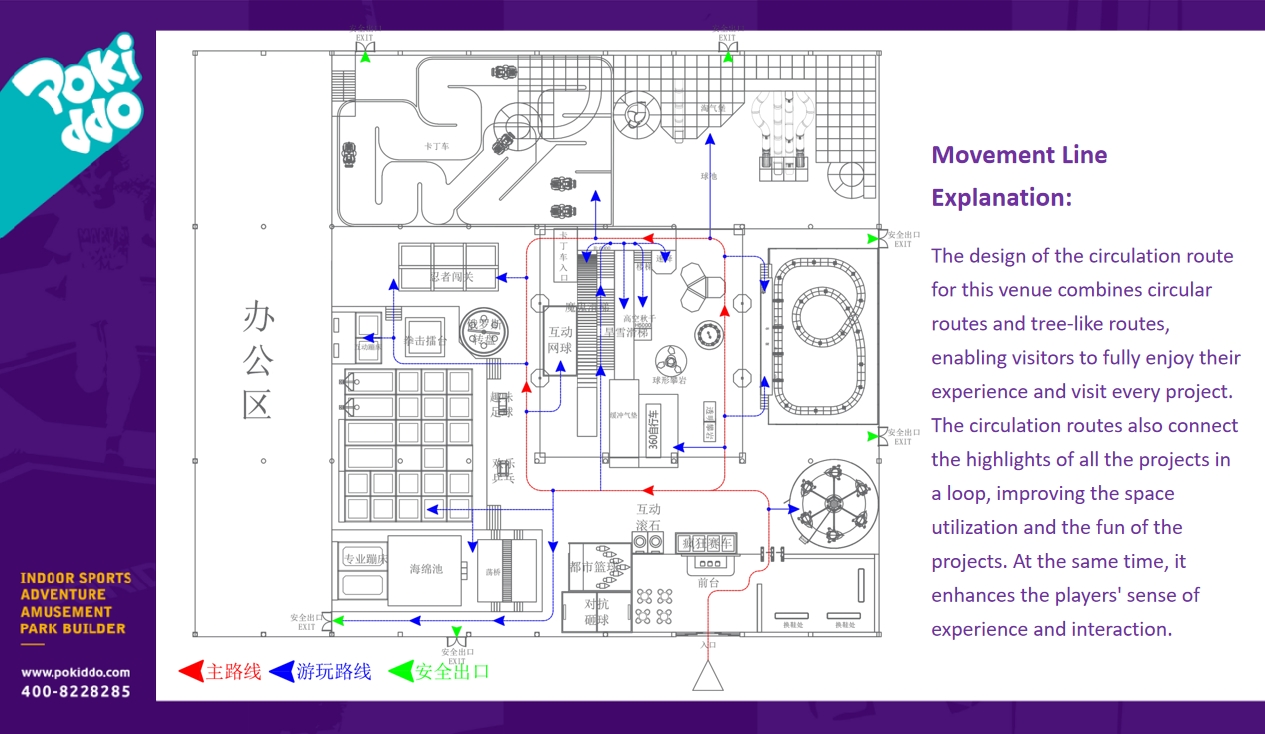Interior amusement park design drawing