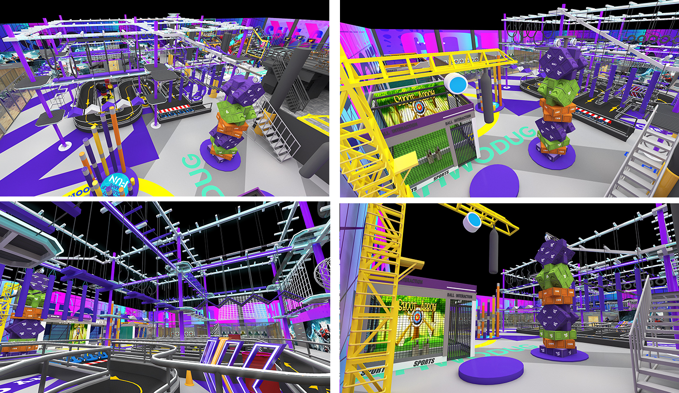 Interior amusement park design illustration