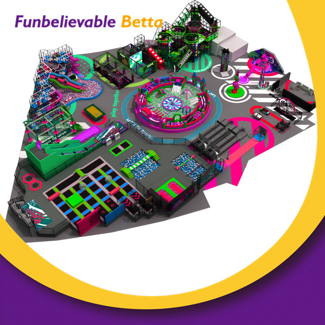 Bettaplay 3600 Sqm Indoor Playground Trampoline with Slide for Custom Design and Creative Kids