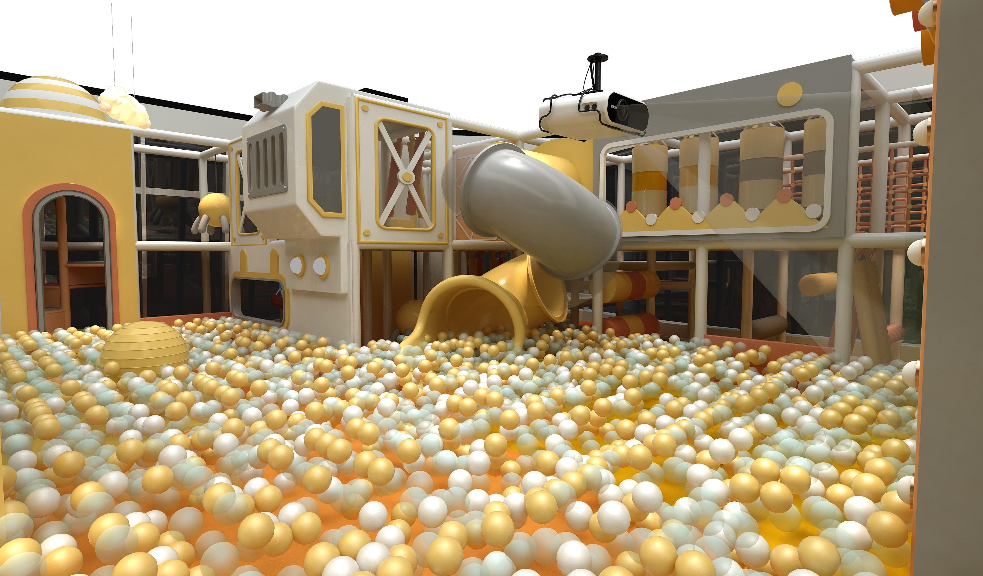 Interior amusement park design illustration