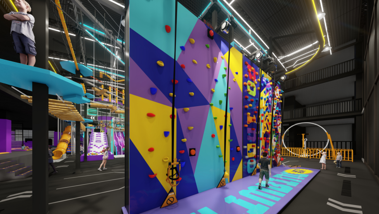 Interior amusement park design illustration
