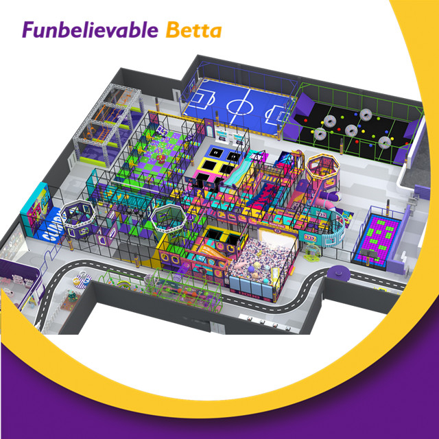 Bettaplay 3000 sqm Indoor Playground Double Slide Interactive Athletic Equipment