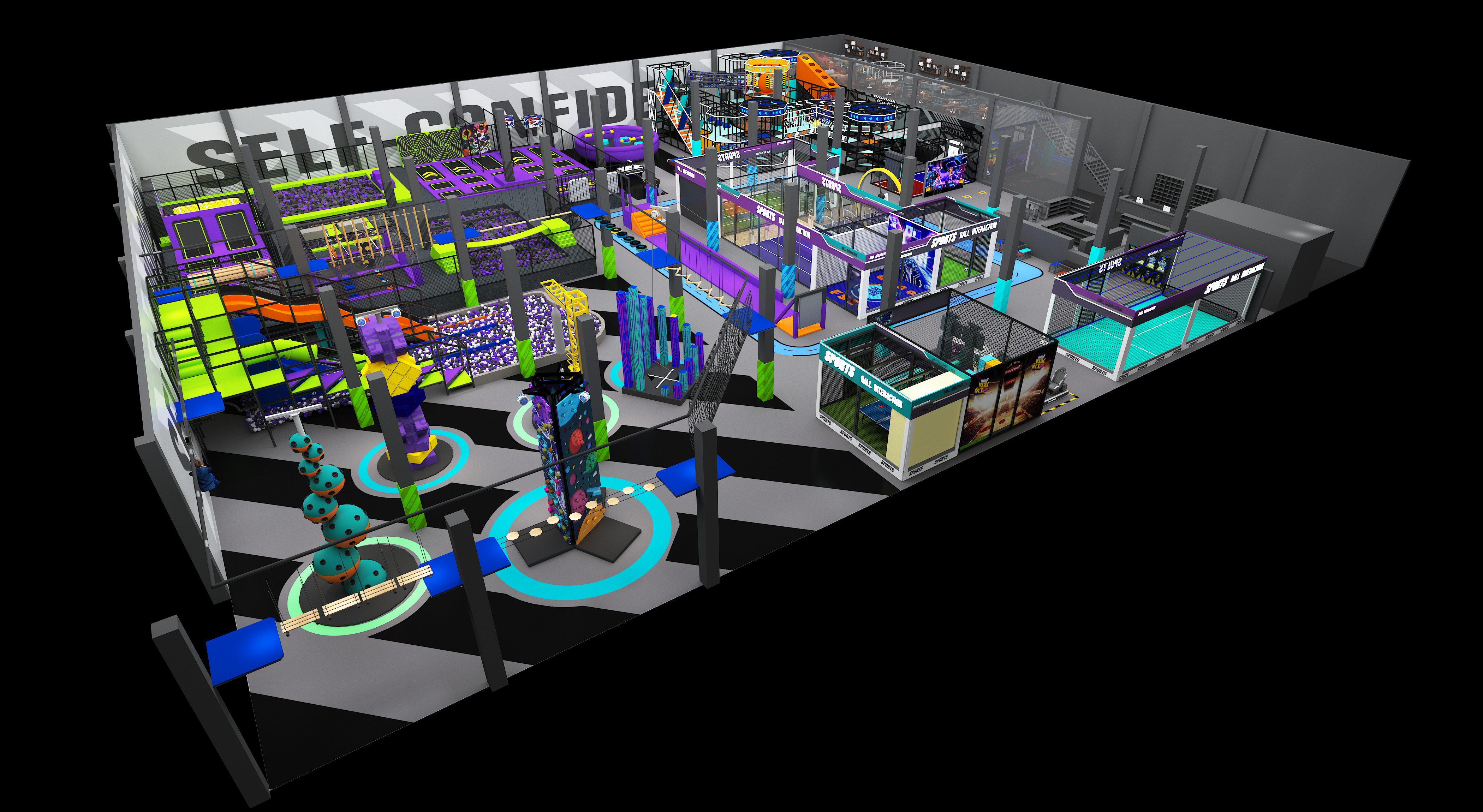 The effect drawing of the indoor sports park