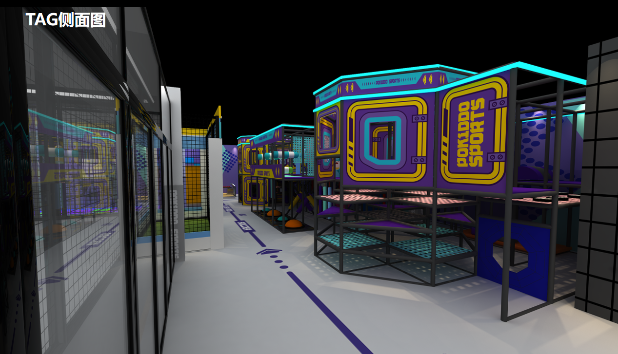 Interior amusement park design illustration