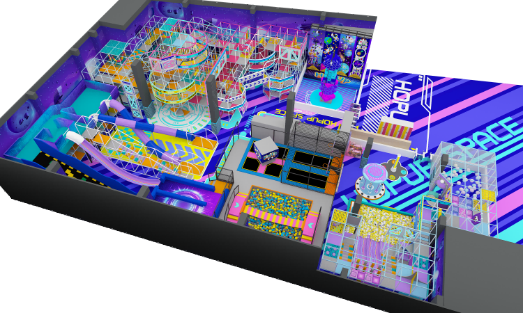 indoor park jumping trampoline area