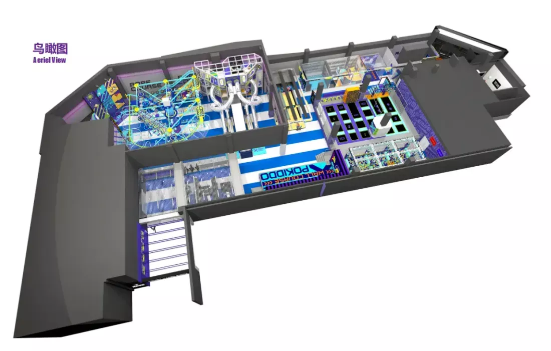 Hangzhou Linping Wanda Plaza Magic Space Sports Dream Factory 2000㎡: A Futuristic Tech Wonderland with 9-Meter Clear Height