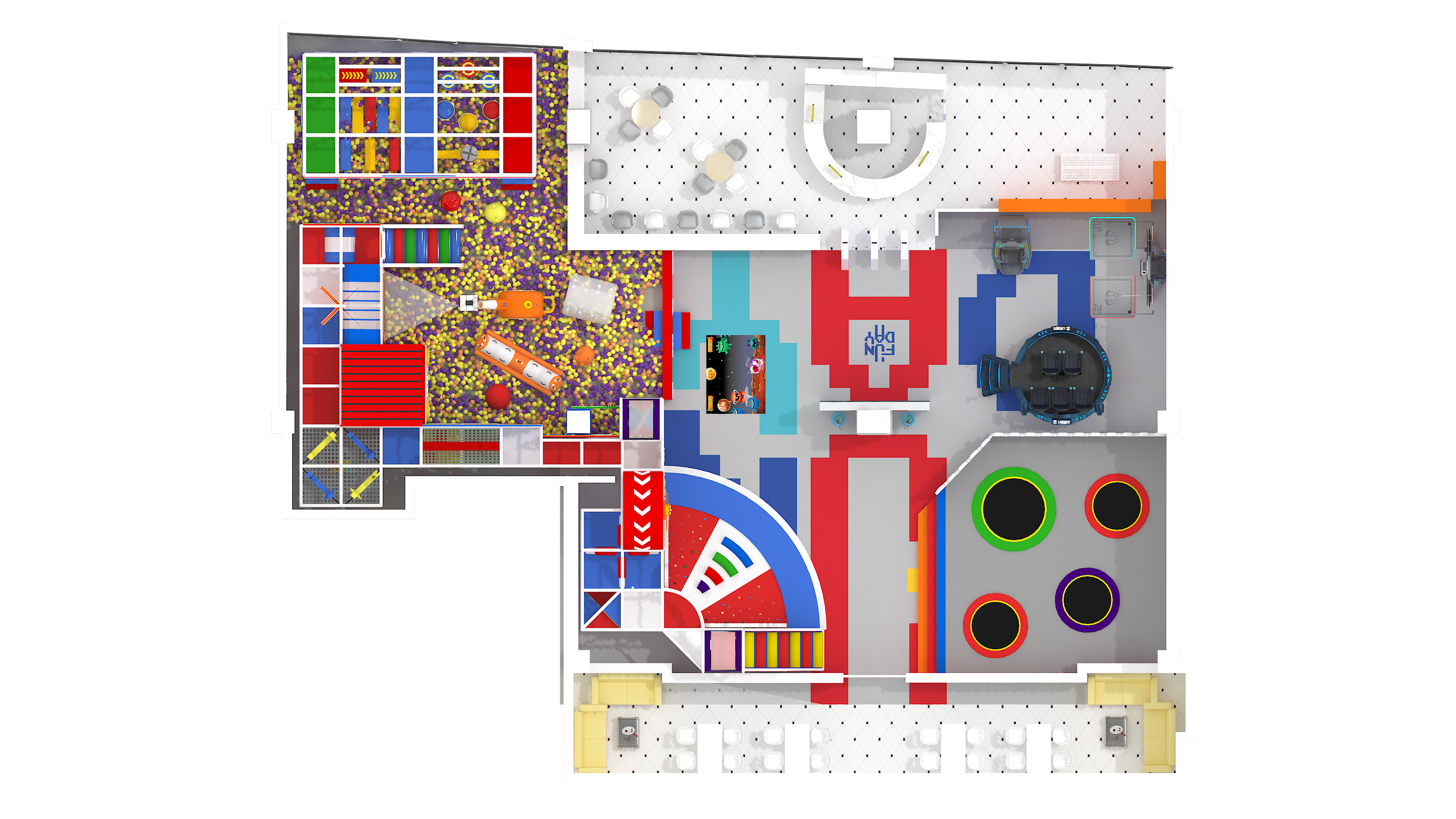 Indoor children's playground effect drawing