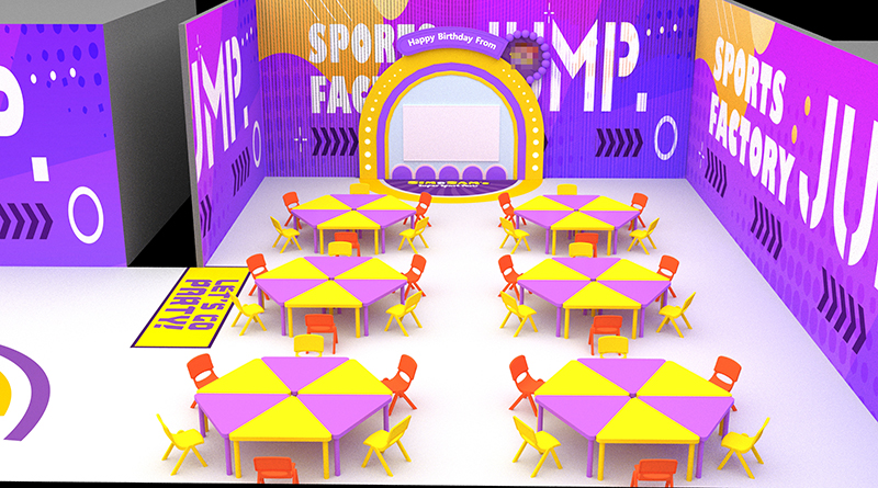 sala de fiesta de cumpleaños de parque inferior