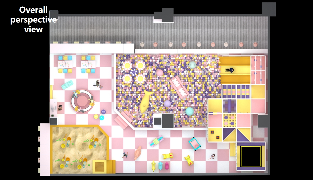 Interior amusement park design illustration