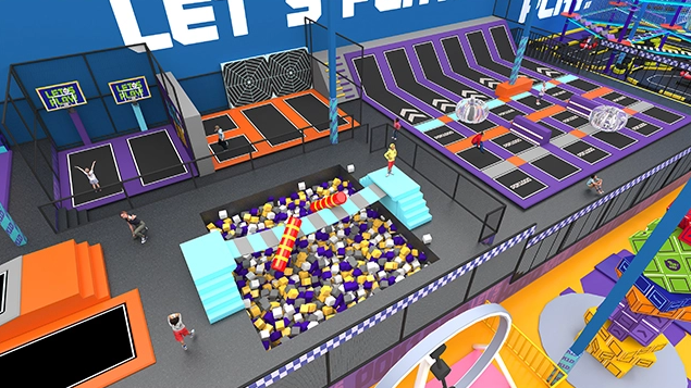 Pokiddo Design Case: 4500 SQM Sports Indoor Trampoline Park in The Unit State