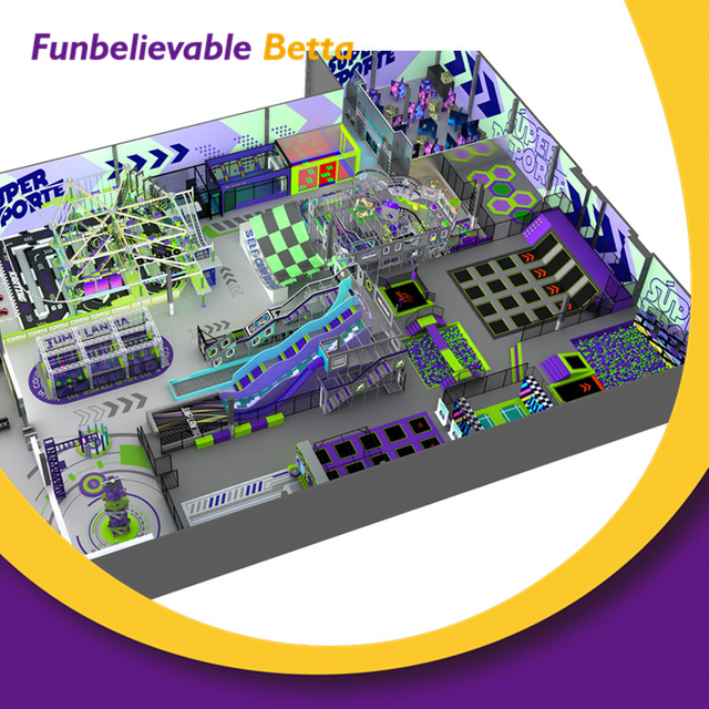 Bettaplay 3275 Sqm Commercial Indoor Playground Trampoline with Slide for Custom Design and Creative Kids