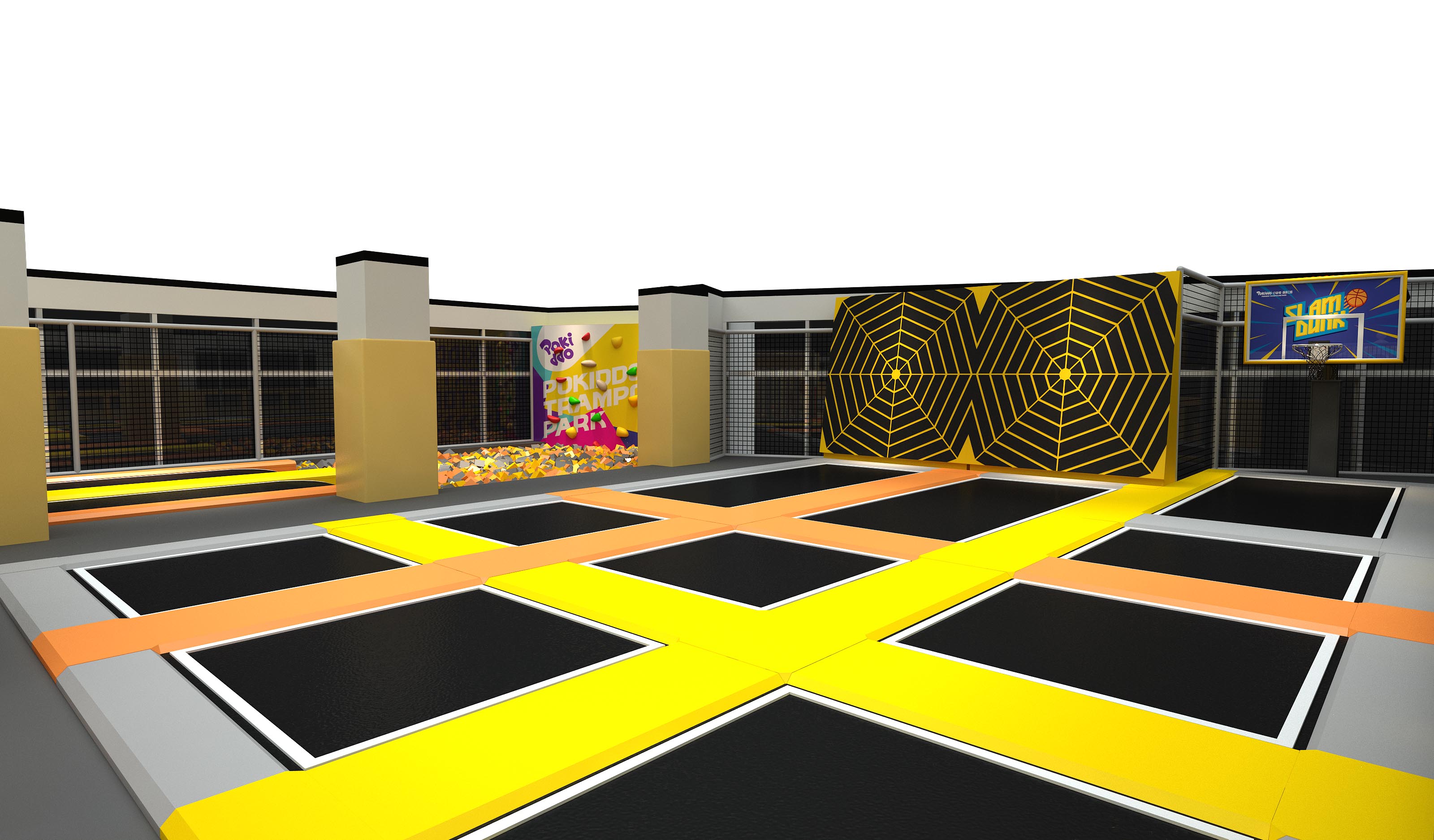 Interior amusement park design illustration