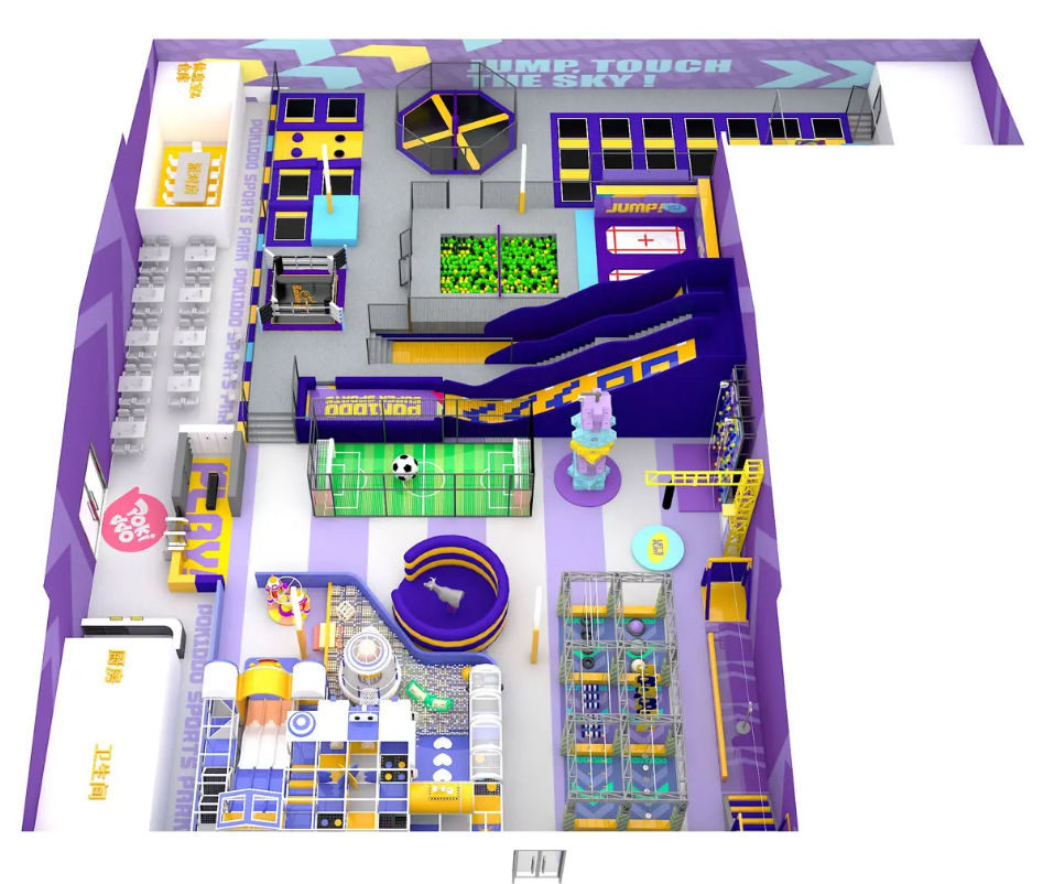 Interior amusement park design illustration