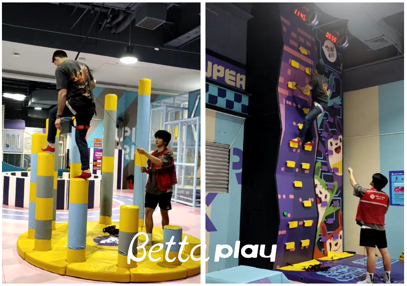 indoor playground climbing wall