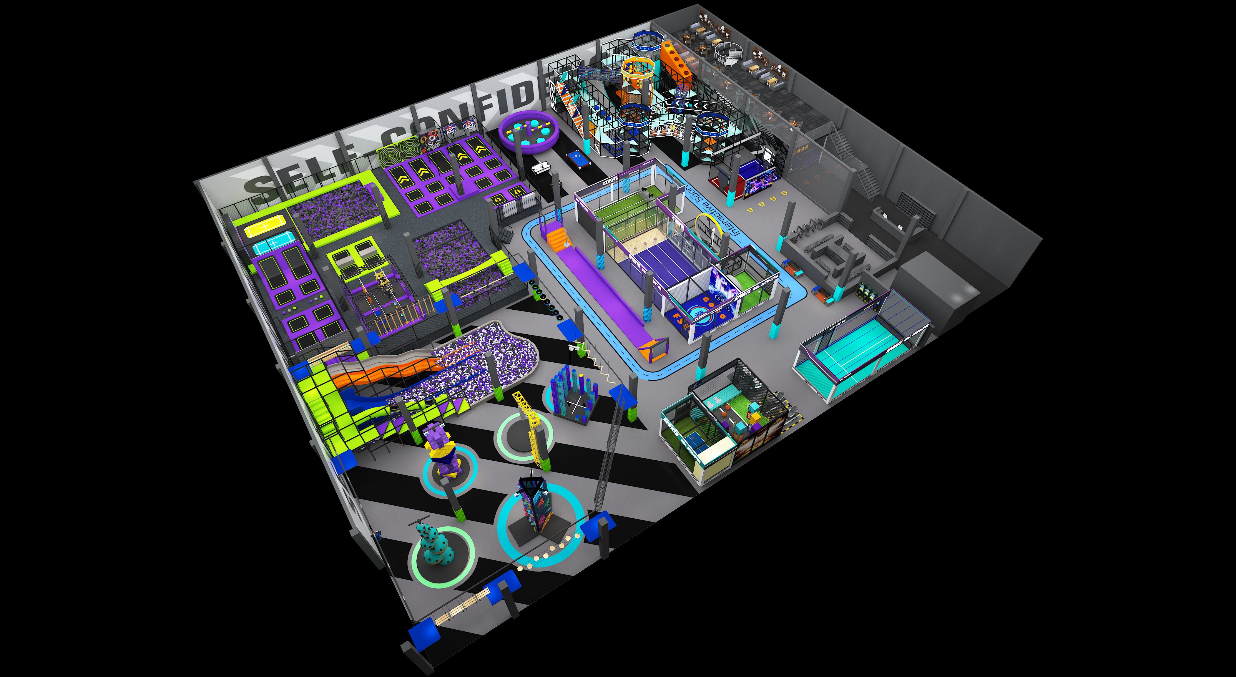 The effect drawing of the indoor sports park