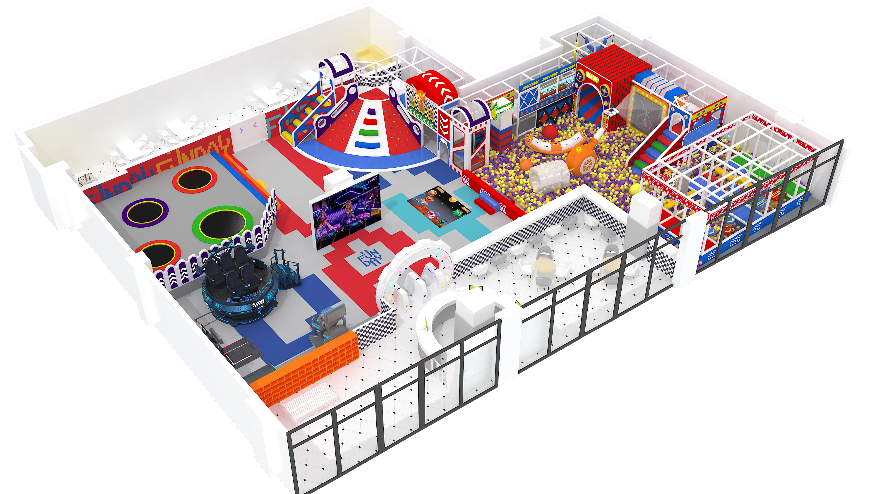 Indoor children's playground effect drawing