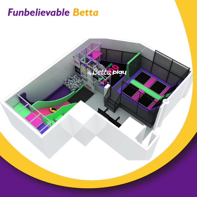 Bettaplay Professional Customized Colorful Big Commercial Indoor Trampoline Park Equipment For Adult