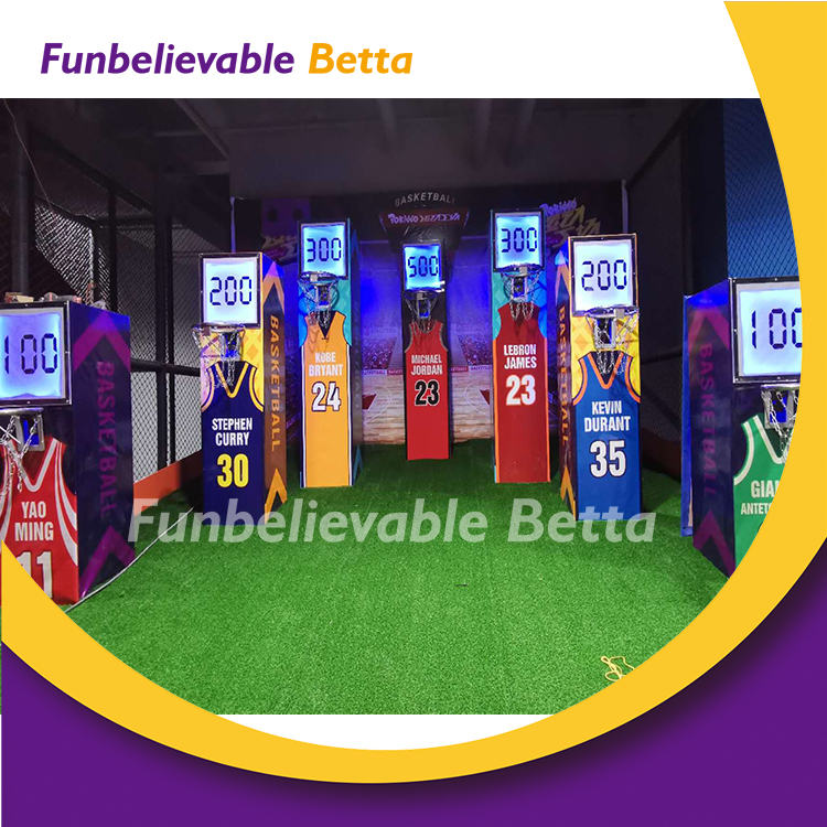 Bettaplay Basketball Game Kids Indoor Play Trampoline Park Commercial Interactive Basketball Zone