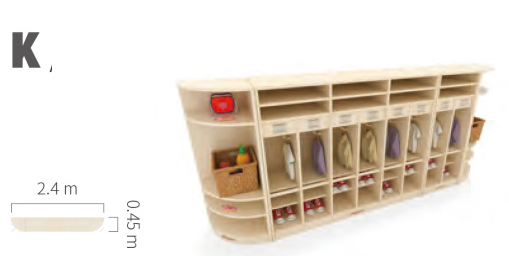 Kindergarten wooden cabinet