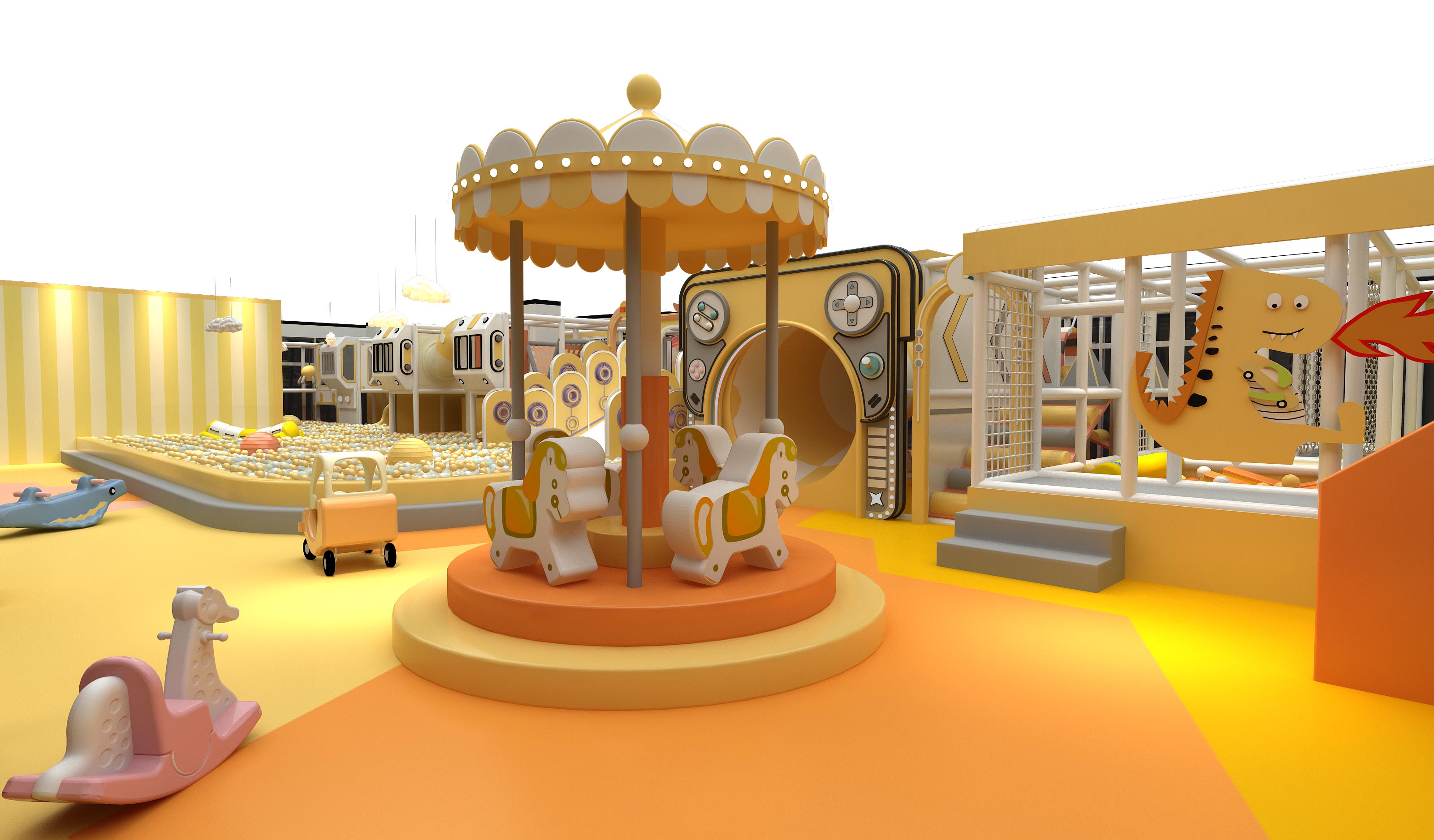 Interior amusement park design illustration