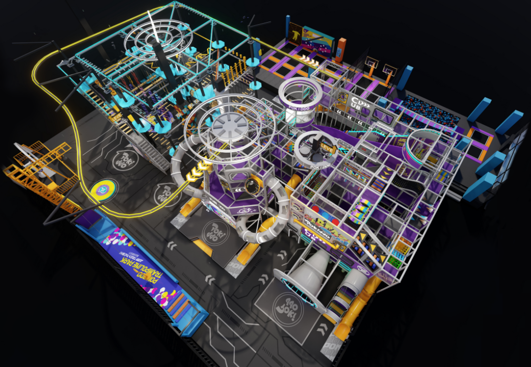 Interior amusement park design illustration