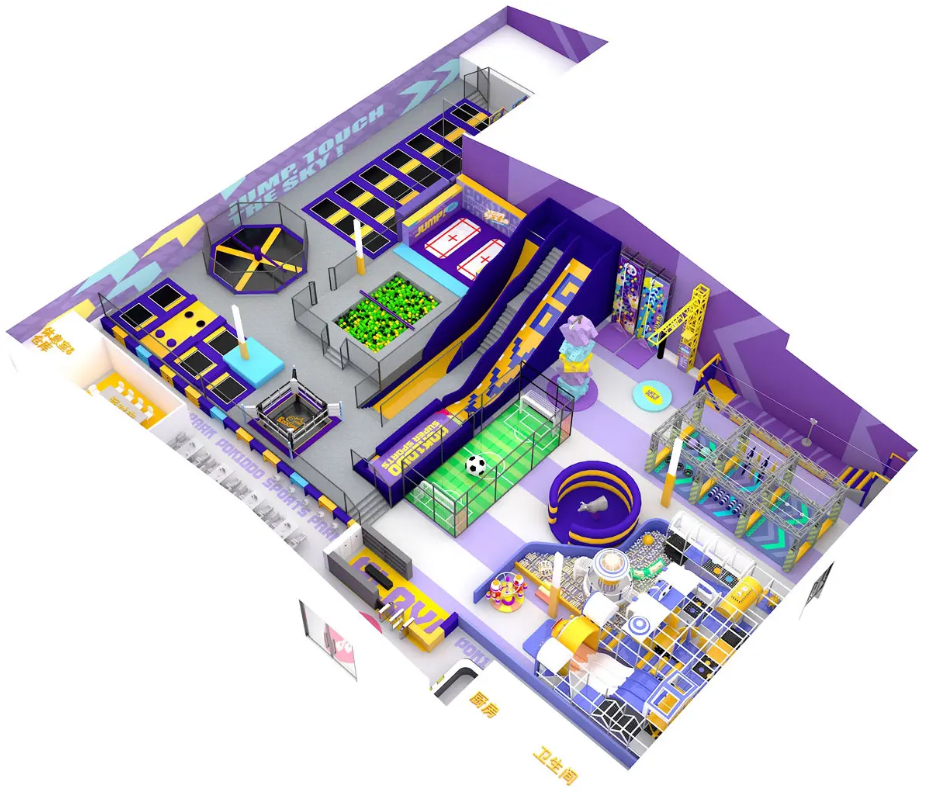 Interior amusement park design illustration