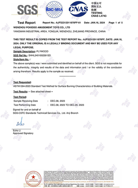 Wood Board Flame Retardancy Test Report
