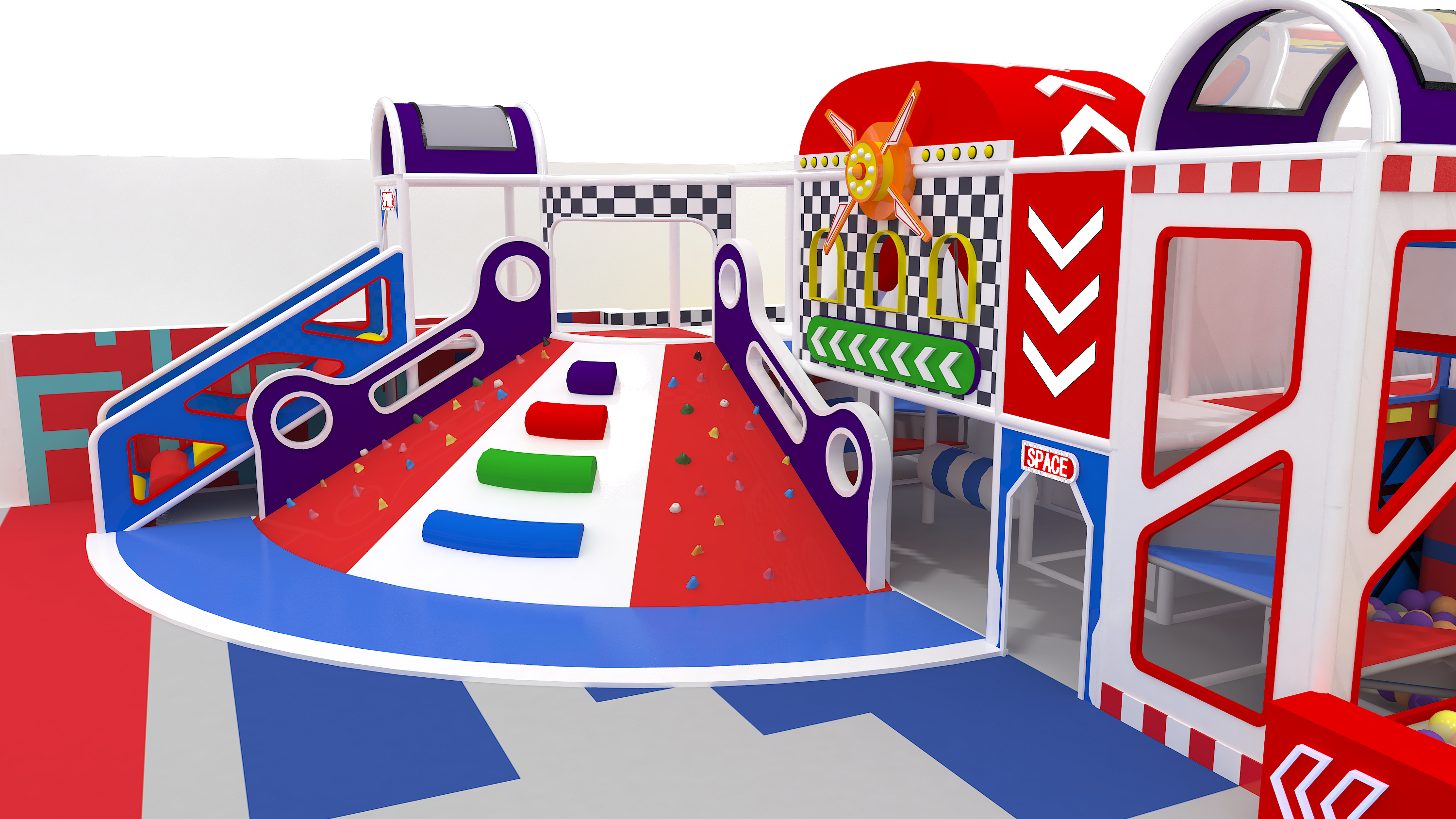 Indoor children's playground effect drawing