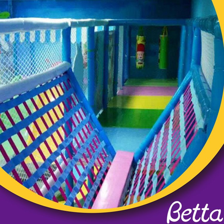 Rainbow V-rope Net Bridge for Kids indoor playground maze