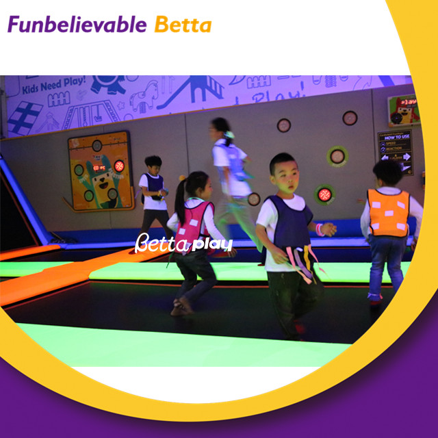 Bettaplay Fluorescent Indoor Playground For Kids Entertainment Mall Custom Design Indoor Trampoline Commercial Park